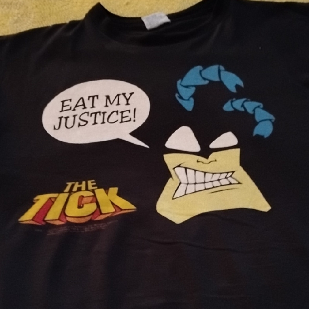 Men's Black Vintage XL The Tick Shirt Cartoon Comic Book Promo TV Show